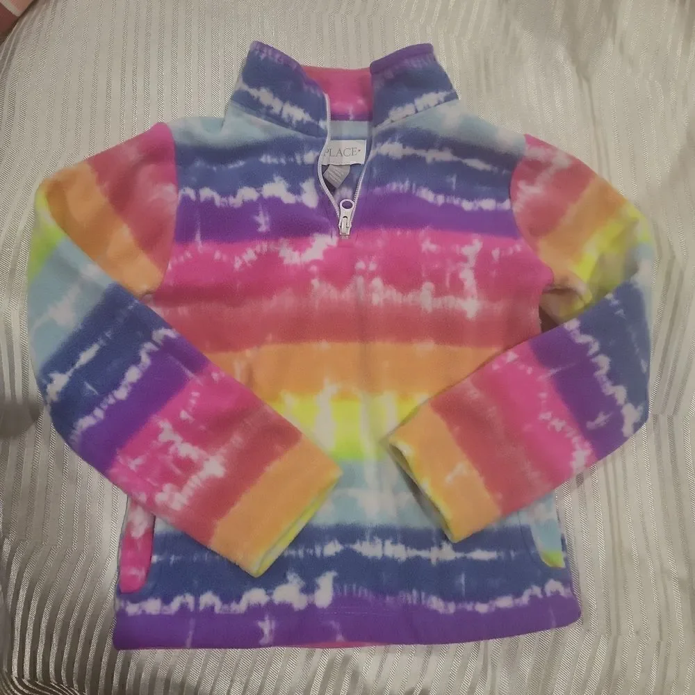 Tie Dye half zip up, size 5/6, multi colored